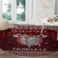 Vikings Fa La La La Christmas Round Carpet Xmas Holiday Patterns - Wonder Print Shop