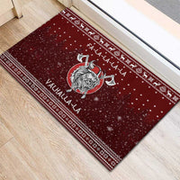Vikings Fa La La La Christmas Rubber Doormat Xmas Holiday Patterns - Wonder Print Shop