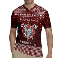Vikings Fa La La La Christmas Rugby Jersey Xmas Holiday Patterns - Wonder Print Shop