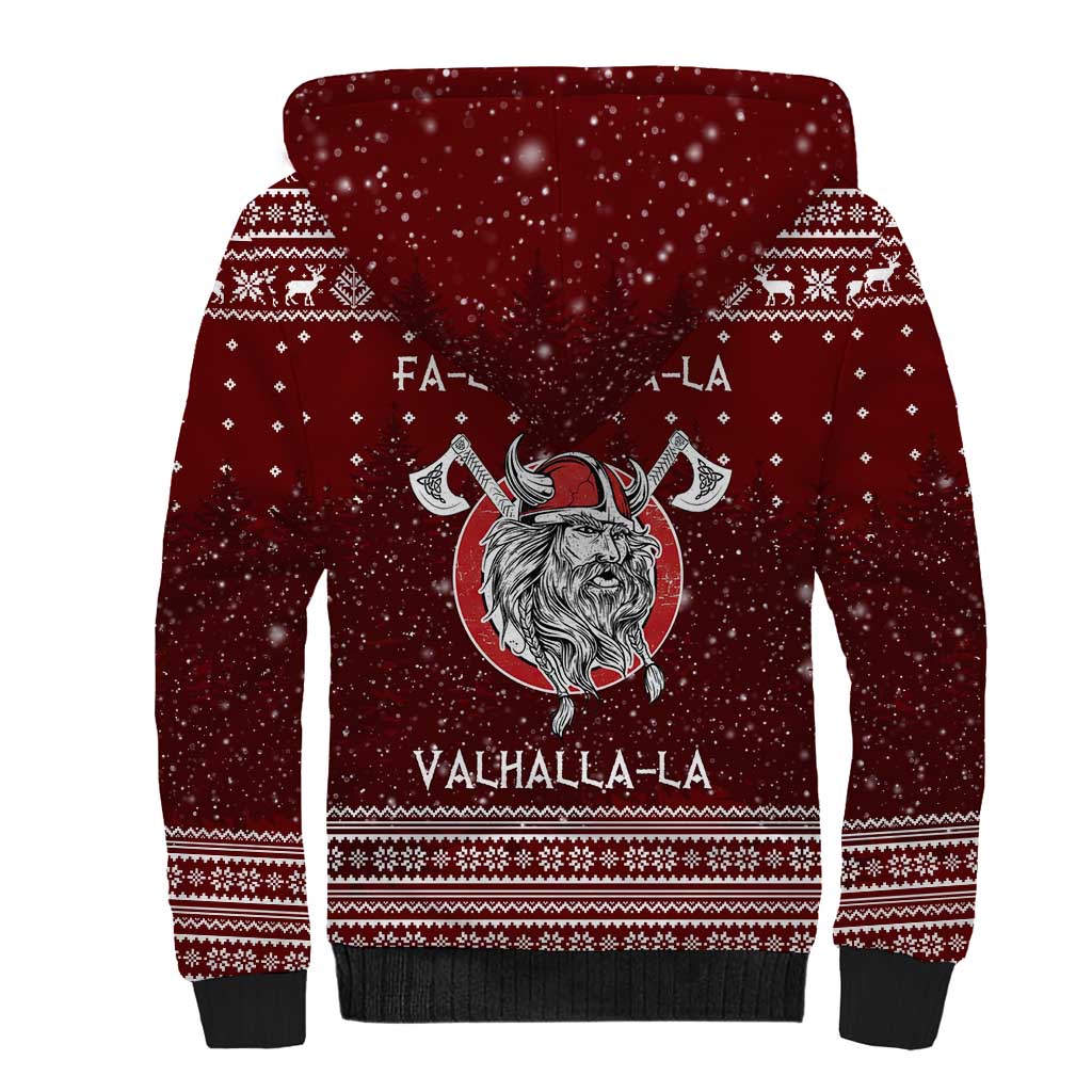 Vikings Fa La La La Christmas Sherpa Hoodie Xmas Holiday Patterns - Wonder Print Shop