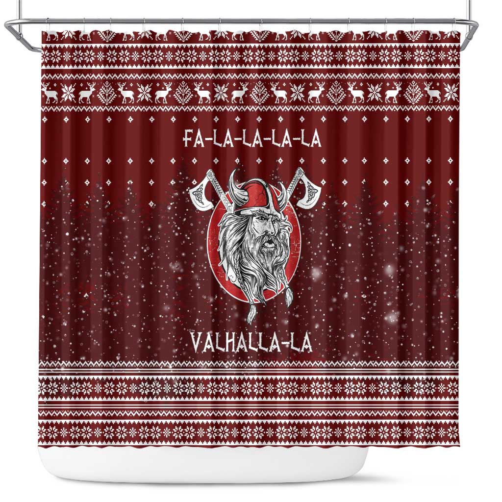 Vikings Fa La La La Christmas Shower Curtain Xmas Holiday Patterns - Wonder Print Shop