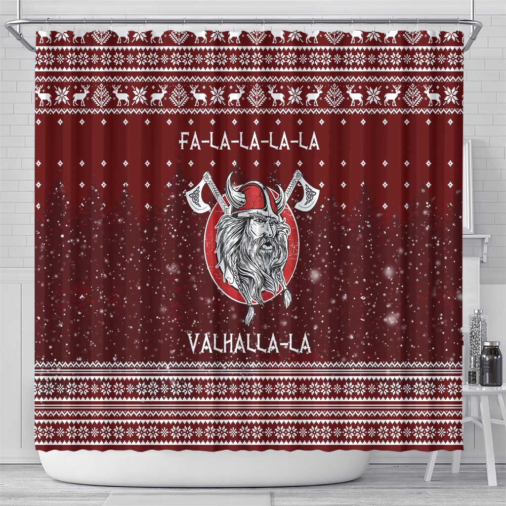Vikings Fa La La La Christmas Shower Curtain Xmas Holiday Patterns - Wonder Print Shop