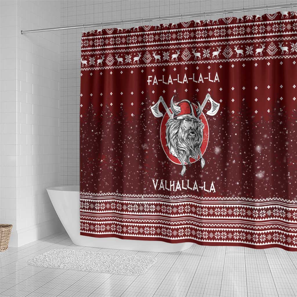 Vikings Fa La La La Christmas Shower Curtain Xmas Holiday Patterns - Wonder Print Shop