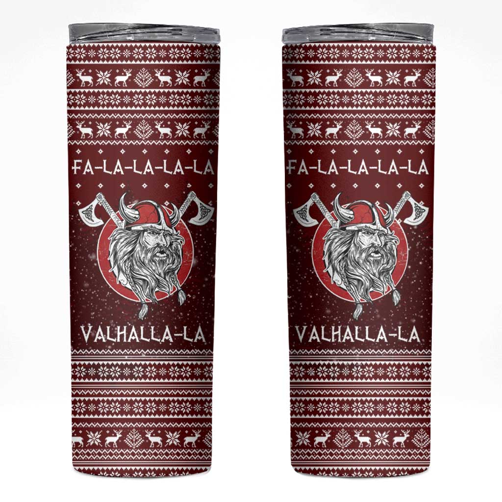 Vikings Fa La La La Christmas Skinny Tumbler Xmas Holiday Patterns - Wonder Print Shop