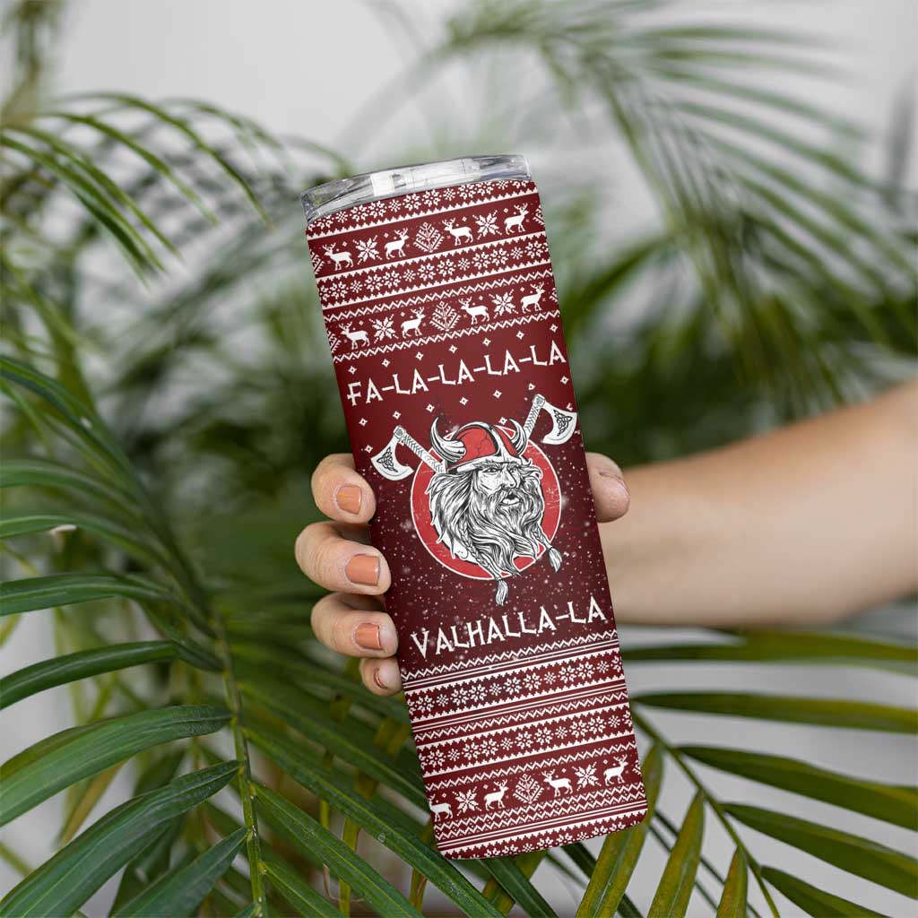Vikings Fa La La La Christmas Skinny Tumbler Xmas Holiday Patterns - Wonder Print Shop