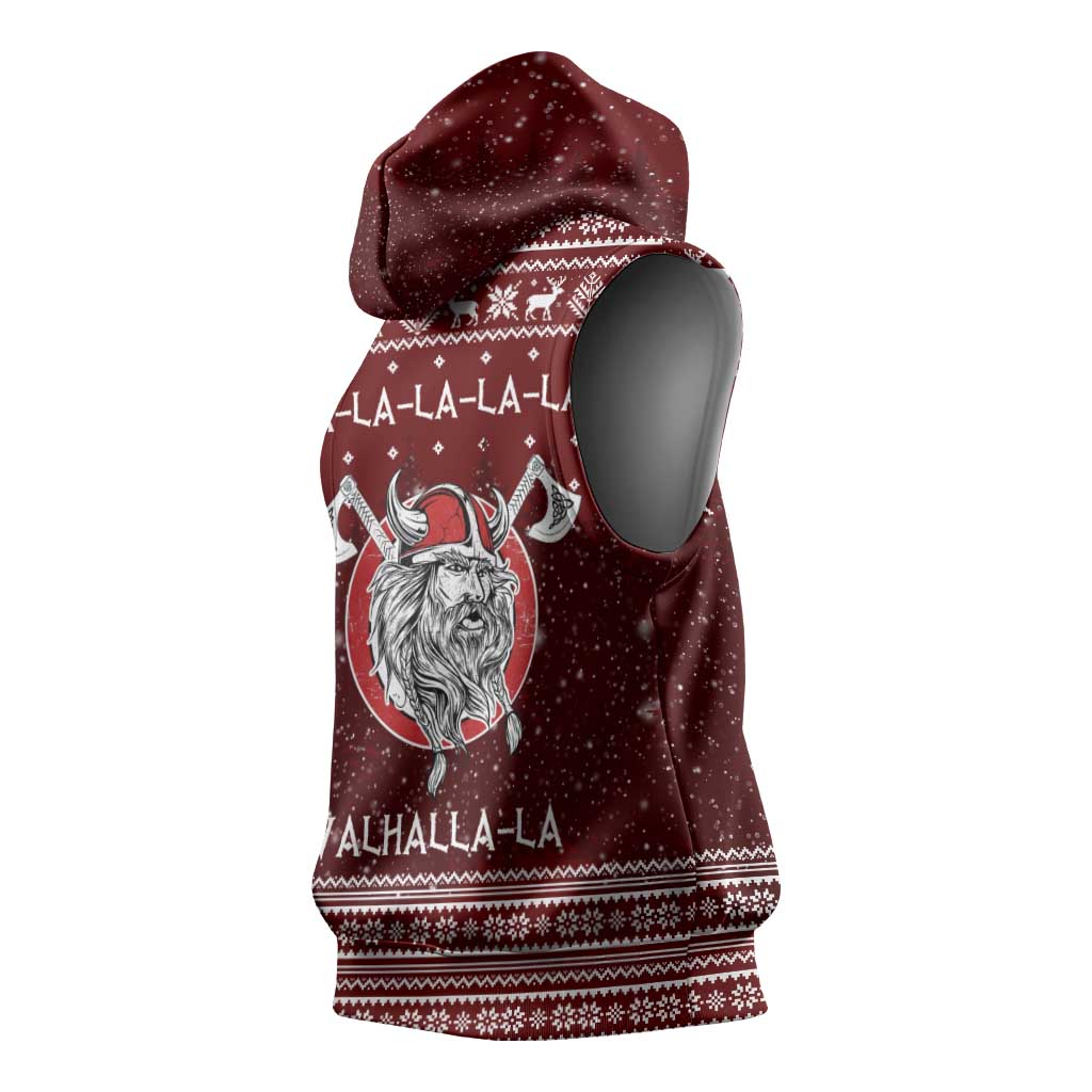 Vikings Fa La La La Christmas Sleeveless Hoodie Xmas Holiday Patterns - Wonder Print Shop