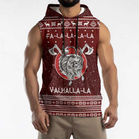 Vikings Fa La La La Christmas Sleeveless Hoodie Xmas Holiday Patterns - Wonder Print Shop