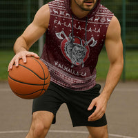 Vikings Fa La La La Christmas Sleeveless Hoodie Xmas Holiday Patterns - Wonder Print Shop