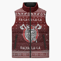 Vikings Fa La La La Christmas Sleeveless Puffer Jacket Xmas Holiday Patterns - Wonder Print Shop