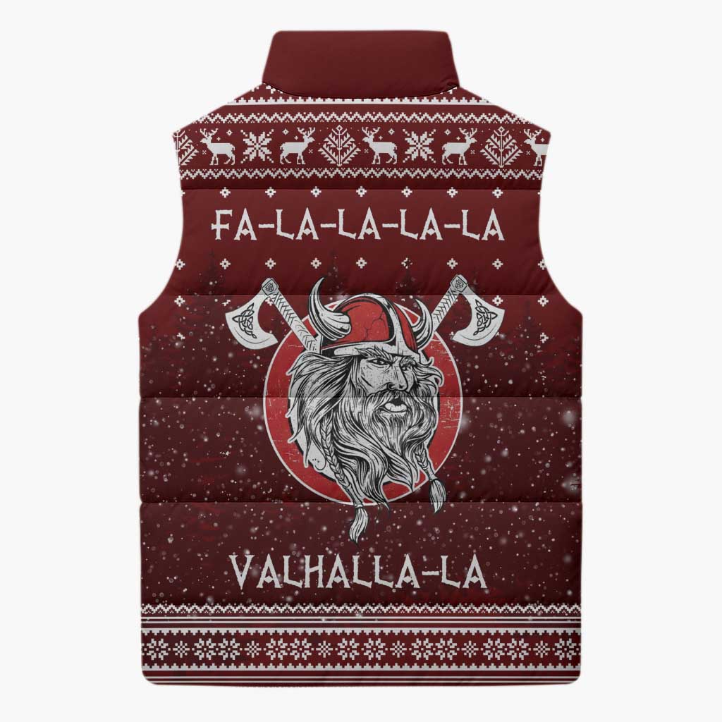 Vikings Fa La La La Christmas Sleeveless Puffer Jacket Xmas Holiday Patterns - Wonder Print Shop