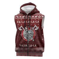 Vikings Fa La La La Christmas Sleeveless Zip Hoodie Xmas Holiday Patterns - Wonder Print Shop
