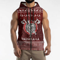 Vikings Fa La La La Christmas Sleeveless Zip Hoodie Xmas Holiday Patterns - Wonder Print Shop