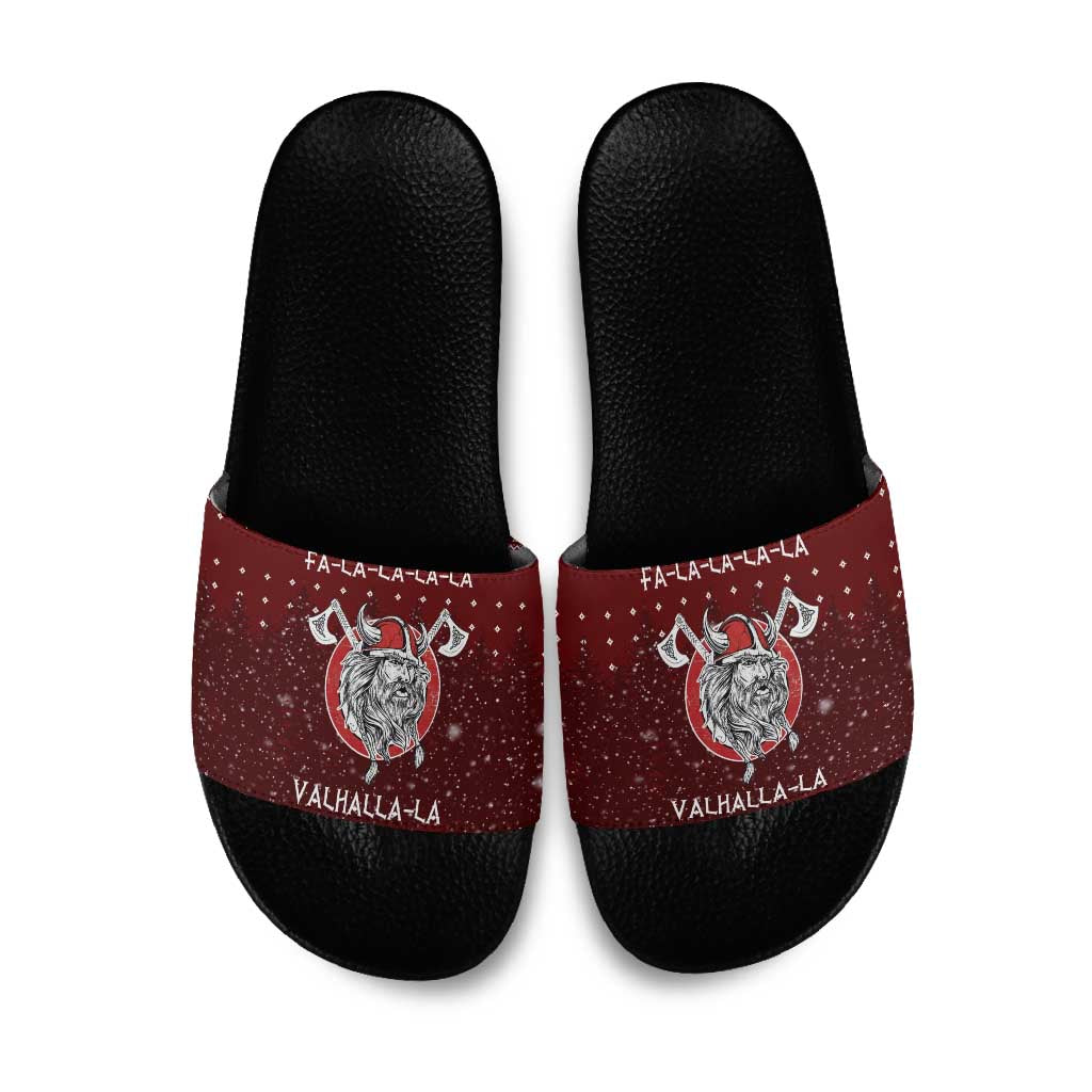 Vikings Fa La La La Christmas Slide Sandals Xmas Holiday Patterns - Wonder Print Shop