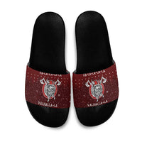 Vikings Fa La La La Christmas Slide Sandals Xmas Holiday Patterns - Wonder Print Shop