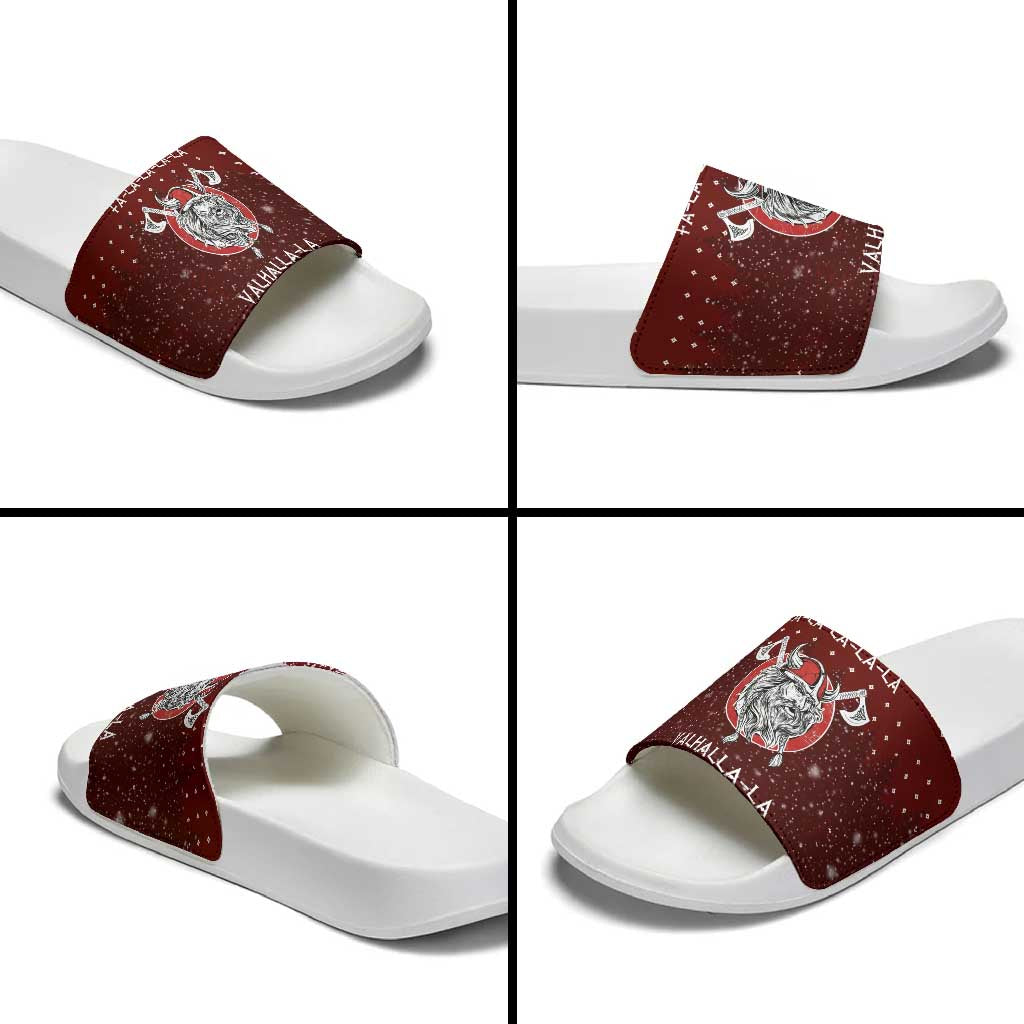 Vikings Fa La La La Christmas Slide Sandals Xmas Holiday Patterns - Wonder Print Shop