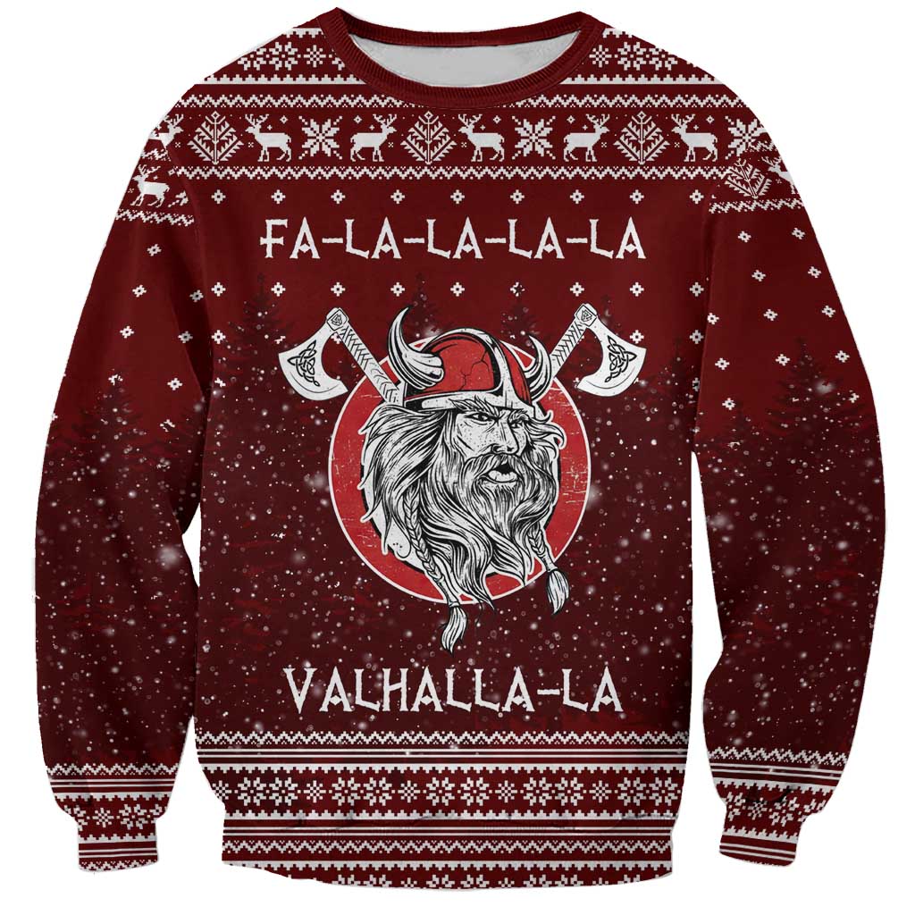 Vikings Fa La La La Christmas Sweatshirt Xmas Holiday Patterns - Wonder Print Shop