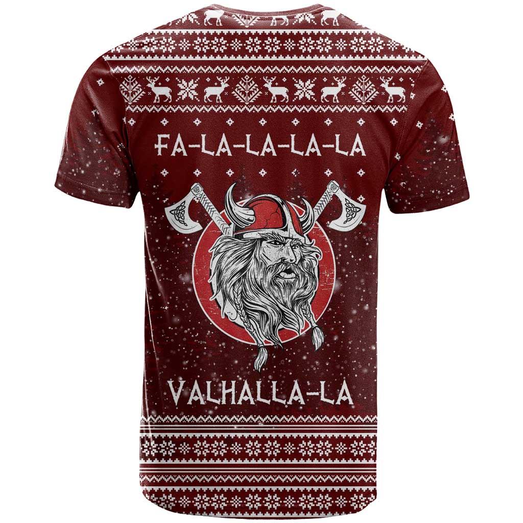 Vikings Fa La La La Christmas T Shirt Xmas Holiday Patterns - Wonder Print Shop