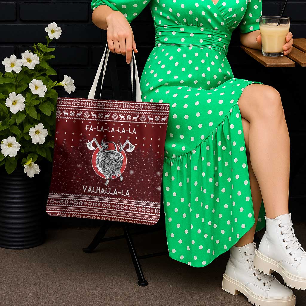 Vikings Fa La La La Christmas Tote Bag Xmas Holiday Patterns - Wonder Print Shop