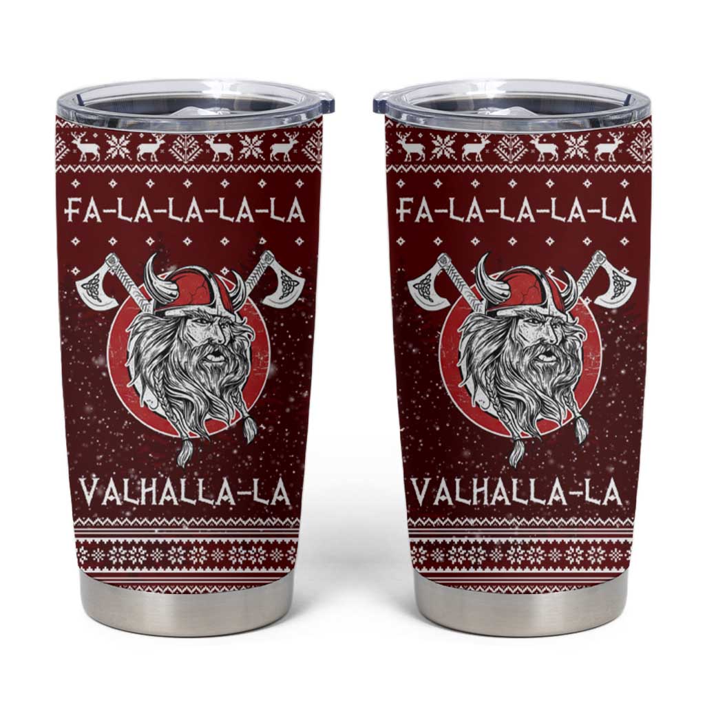 Vikings Fa La La La Christmas Tumbler Cup Xmas Holiday Patterns - Wonder Print Shop