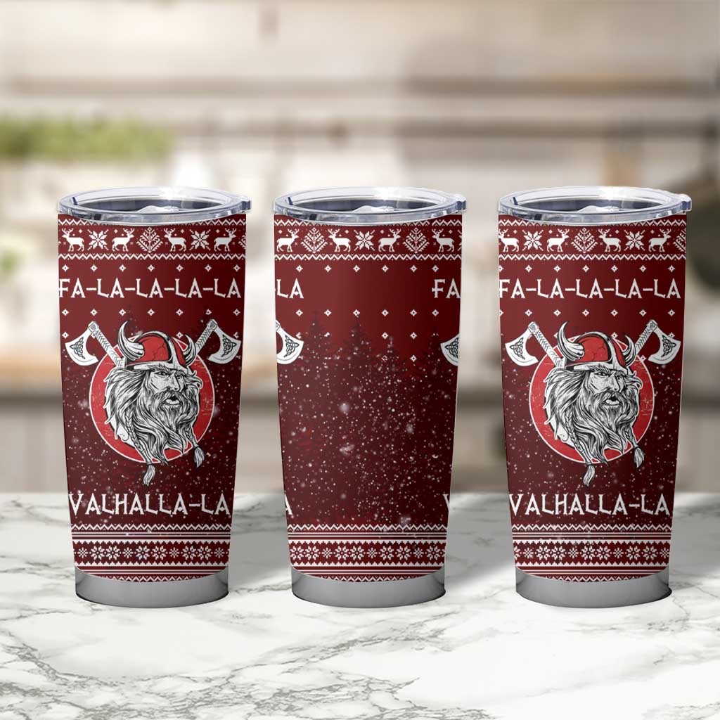 Vikings Fa La La La Christmas Tumbler Cup Xmas Holiday Patterns - Wonder Print Shop