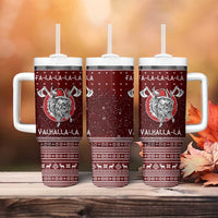 Vikings Fa La La La Christmas Tumbler With Handle Xmas Holiday Patterns - Wonder Print Shop