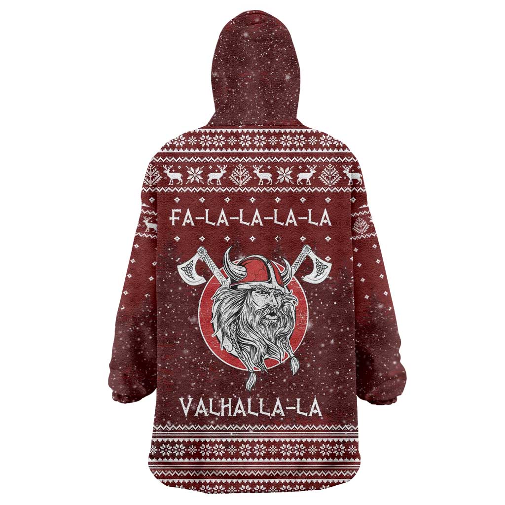 Vikings Fa La La La Christmas Wearable Blanket Hoodie Xmas Holiday Patterns - Wonder Print Shop