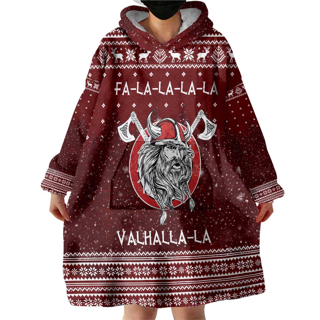 Vikings Fa La La La Christmas Wearable Blanket Hoodie Xmas Holiday Patterns - Wonder Print Shop