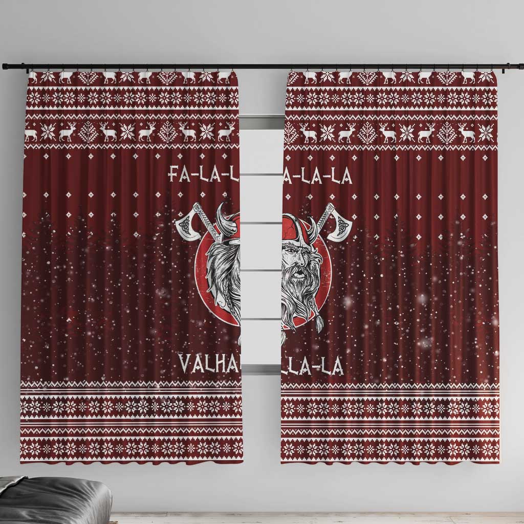 Vikings Fa La La La Christmas Window Curtain Xmas Holiday Patterns - Wonder Print Shop