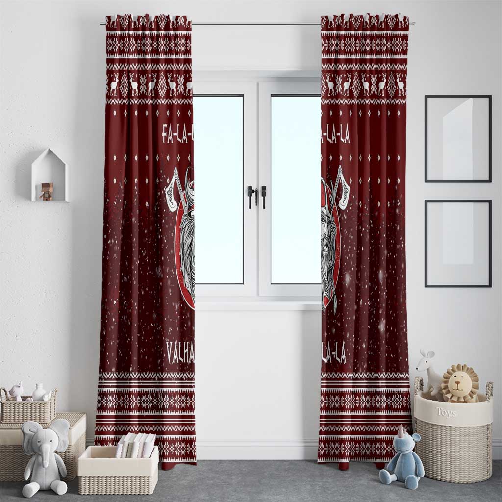 Vikings Fa La La La Christmas Window Curtain Xmas Holiday Patterns - Wonder Print Shop