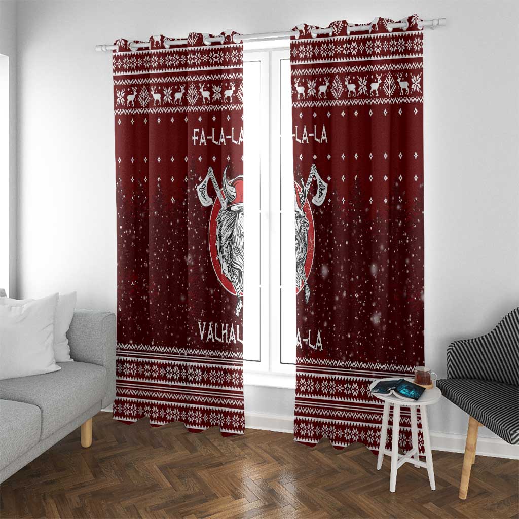 Vikings Fa La La La Christmas Window Curtain Xmas Holiday Patterns - Wonder Print Shop