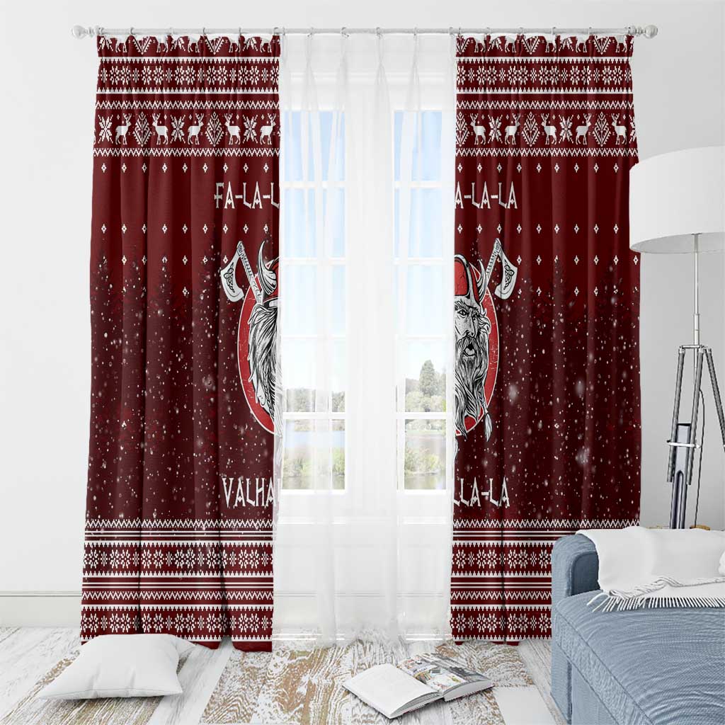 Vikings Fa La La La Christmas Window Curtain Xmas Holiday Patterns - Wonder Print Shop