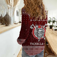 Vikings Fa La La La Christmas Women Casual Shirt Xmas Holiday Patterns - Wonder Print Shop