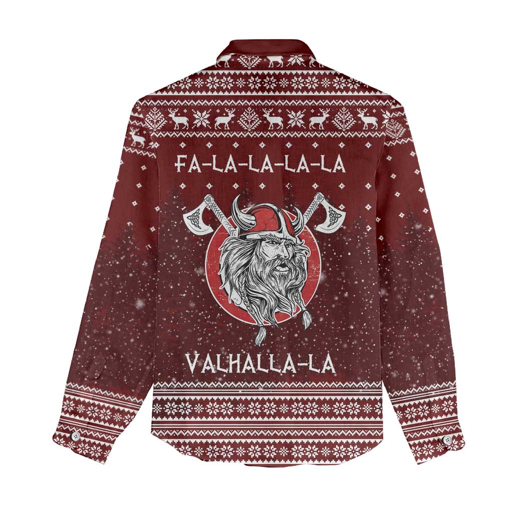 Vikings Fa La La La Christmas Women Casual Shirt Xmas Holiday Patterns - Wonder Print Shop