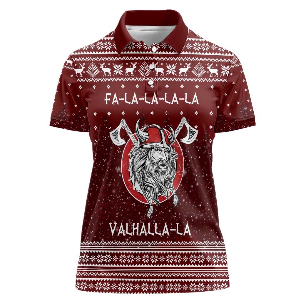 Vikings Fa La La La Christmas Women Polo Shirt Xmas Holiday Patterns - Wonder Print Shop