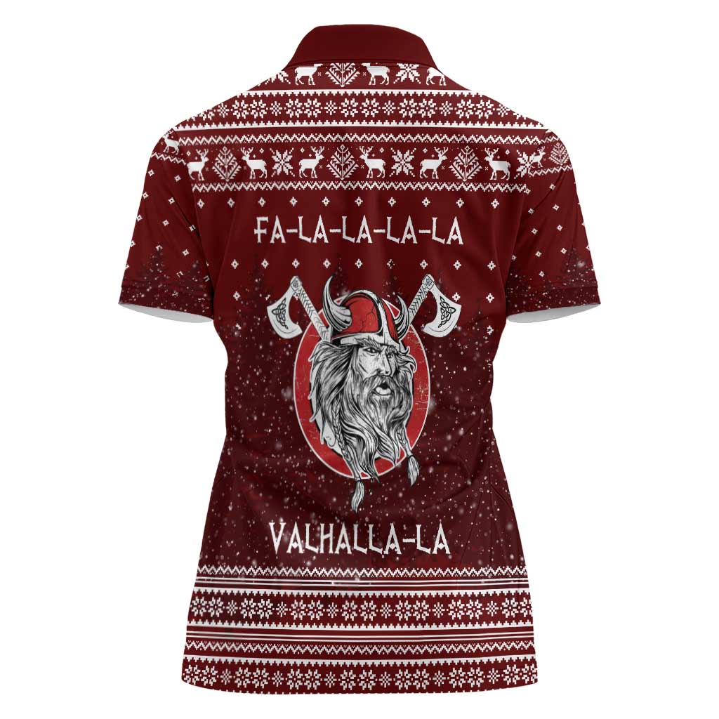 Vikings Fa La La La Christmas Women Polo Shirt Xmas Holiday Patterns - Wonder Print Shop