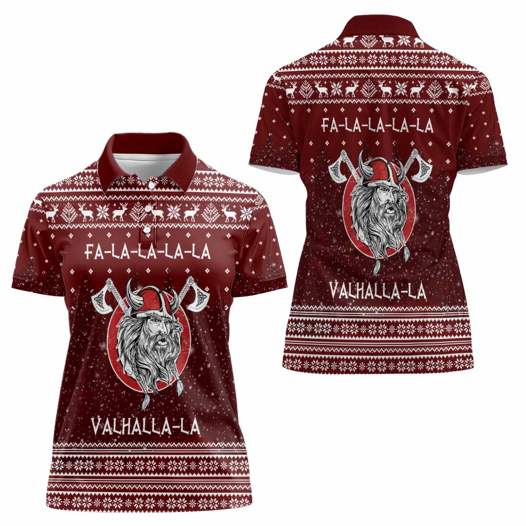 Vikings Fa La La La Christmas Women Polo Shirt Xmas Holiday Patterns - Wonder Print Shop