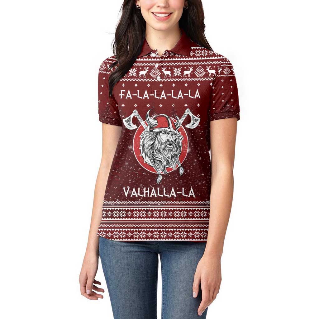 Vikings Fa La La La Christmas Women Polo Shirt Xmas Holiday Patterns - Wonder Print Shop