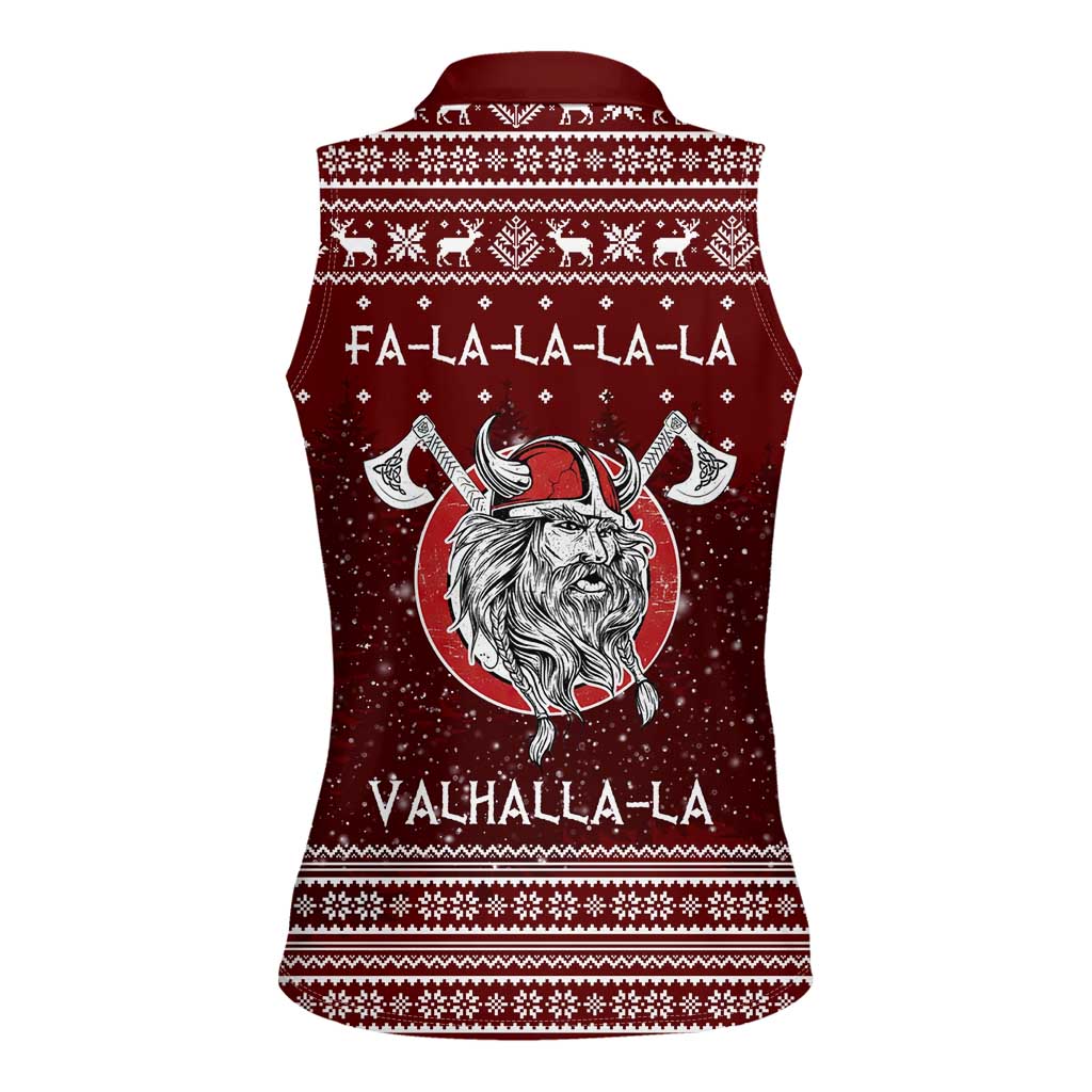 Vikings Fa La La La Christmas Women Sleeveless Polo Shirt Xmas Holiday Patterns - Wonder Print Shop