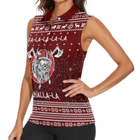 Vikings Fa La La La Christmas Women Sleeveless Polo Shirt Xmas Holiday Patterns - Wonder Print Shop