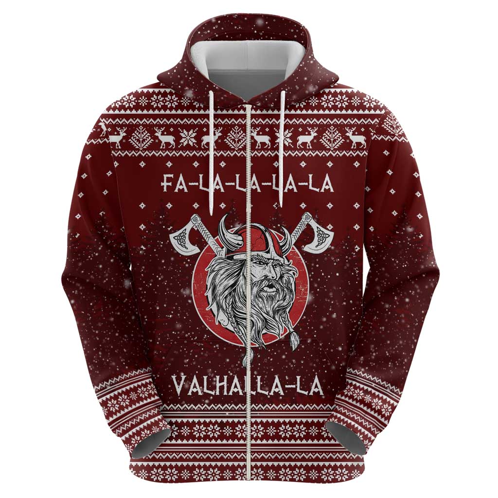 Vikings Fa La La La Christmas Zip Hoodie Xmas Holiday Patterns - Wonder Print Shop