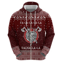 Vikings Fa La La La Christmas Zip Hoodie Xmas Holiday Patterns - Wonder Print Shop