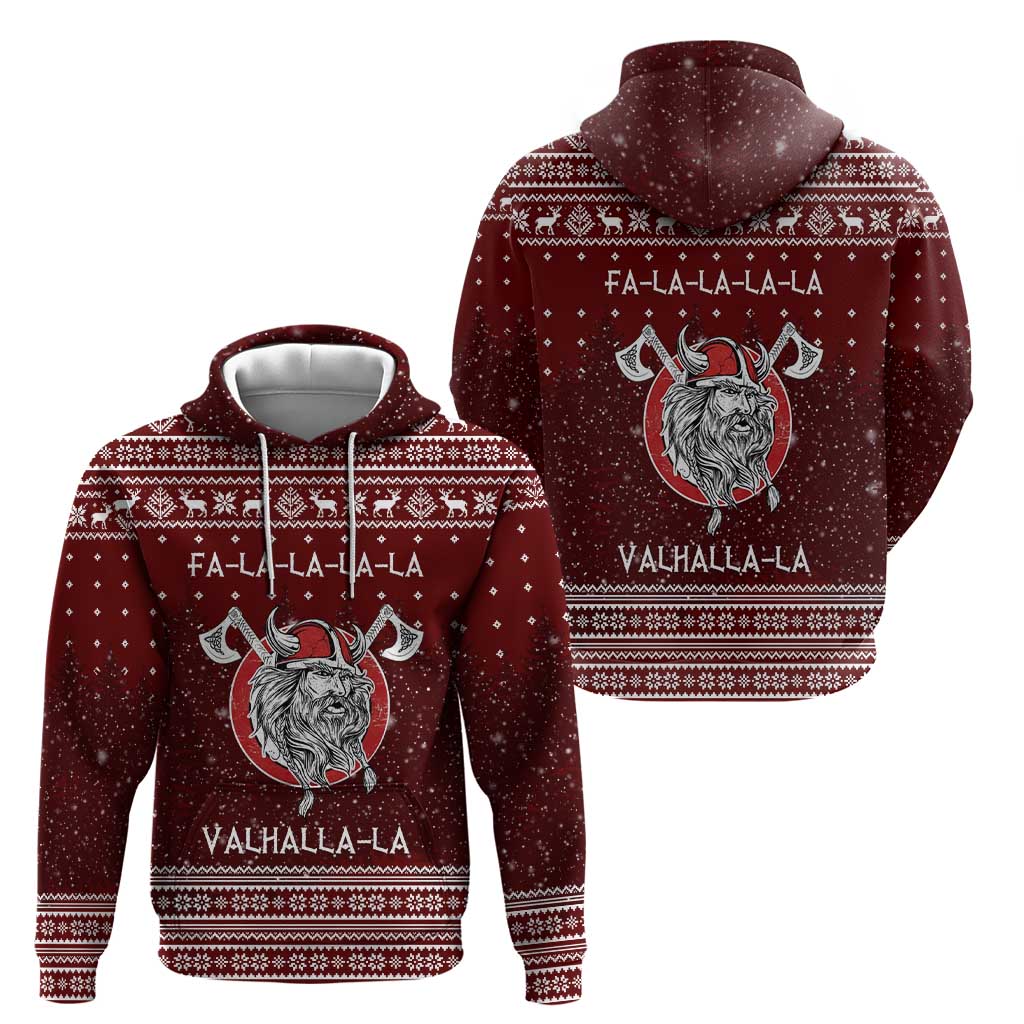 Vikings Fa La La La Christmas Zip Hoodie Xmas Holiday Patterns - Wonder Print Shop