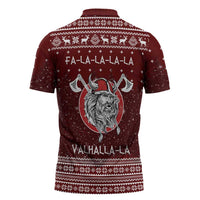 Vikings Fa La La La Christmas Zipper Polo Shirt Xmas Holiday Patterns - Wonder Print Shop