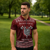Vikings Fa La La La Christmas Zipper Polo Shirt Xmas Holiday Patterns - Wonder Print Shop