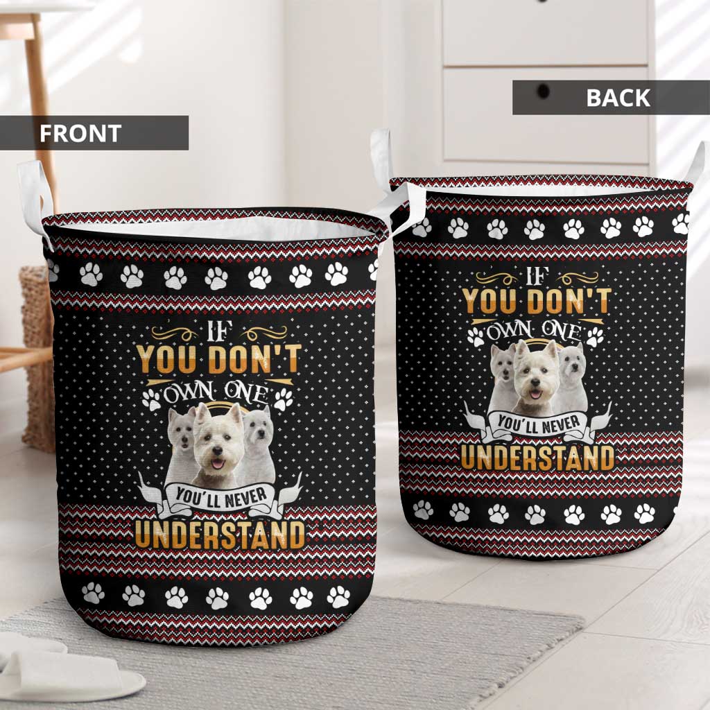 West Highland White Terrier Christmas Laundry Basket Xmas Holiday Patterns - Wonder Print Shop