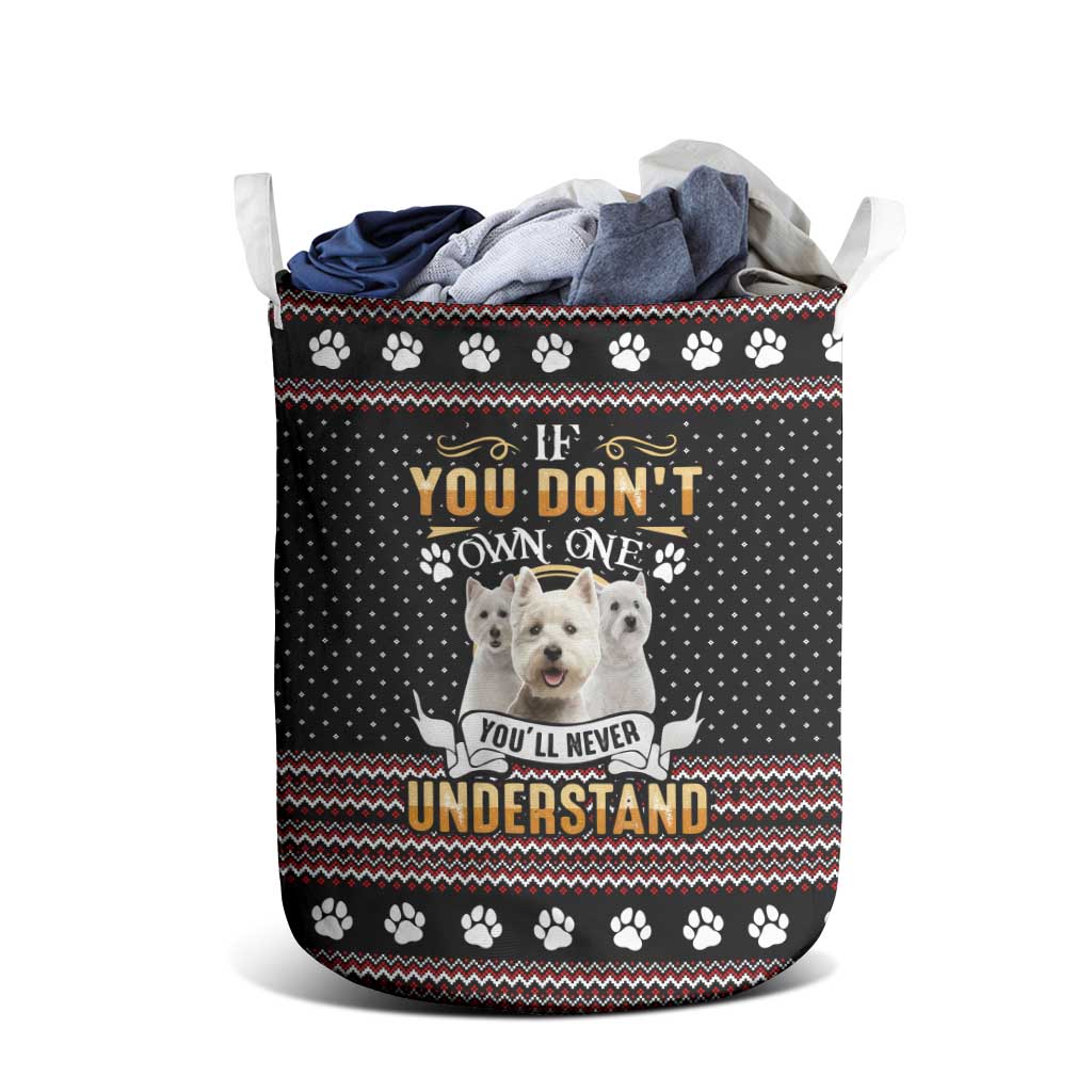 West Highland White Terrier Christmas Laundry Basket Xmas Holiday Patterns - Wonder Print Shop