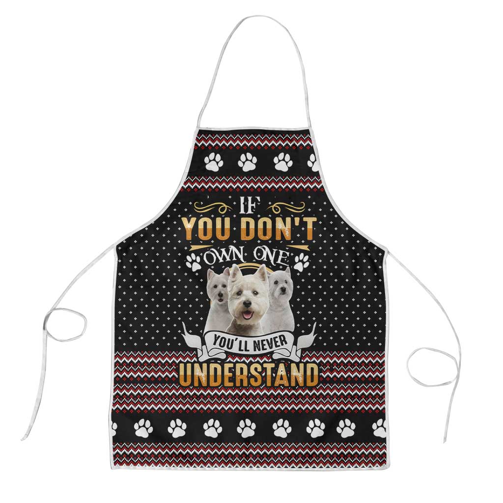West Highland White Terrier Christmas Apron Xmas Holiday Patterns - Wonder Print Shop