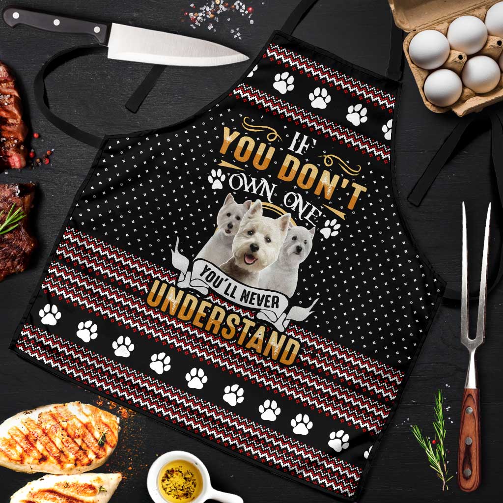 West Highland White Terrier Christmas Apron Xmas Holiday Patterns - Wonder Print Shop