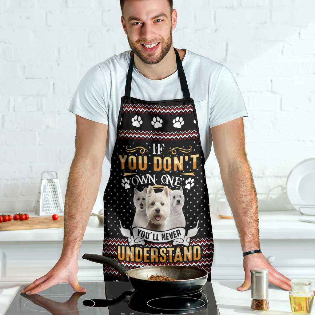West Highland White Terrier Christmas Apron Xmas Holiday Patterns - Wonder Print Shop
