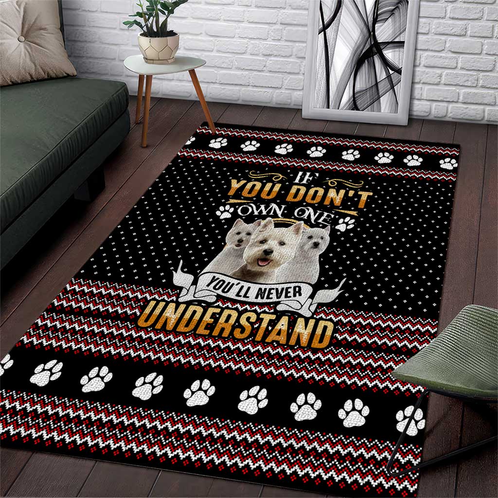 West Highland White Terrier Christmas Area Rug Xmas Holiday Patterns - Wonder Print Shop